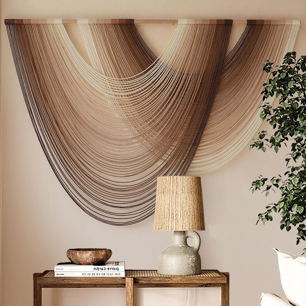 Macrame Wall Hanging Dip Dyed Large Boho Brown Fiber Wall Art 57"W*39&qu...