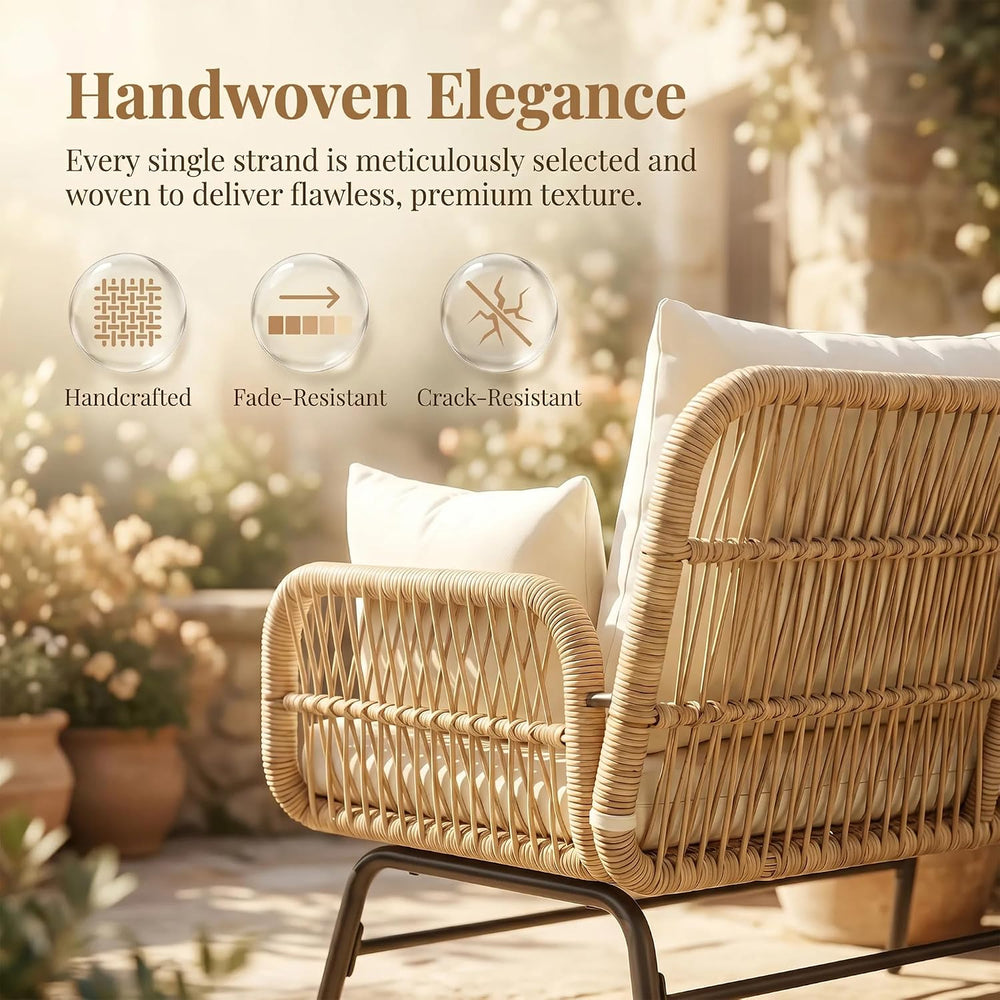 NICESOUL 5Pcs Boho Outdoor Patio Furniture Set, High Back L-Shaped Outdoor Co...