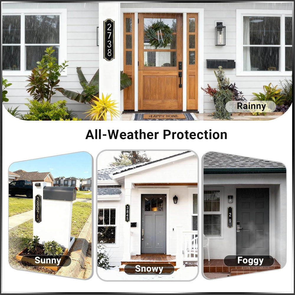 VONDERSO Address Signs for Houses, Self-Adhesive & Pre-Drilled for Easy M...