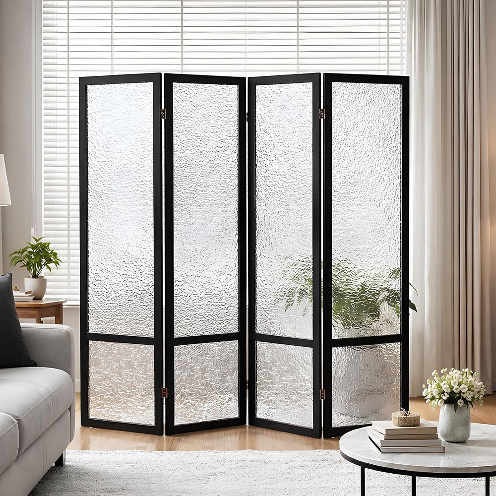 Acrylic Room Divider 4 Panel 67" Tall Folding Privacy Screen