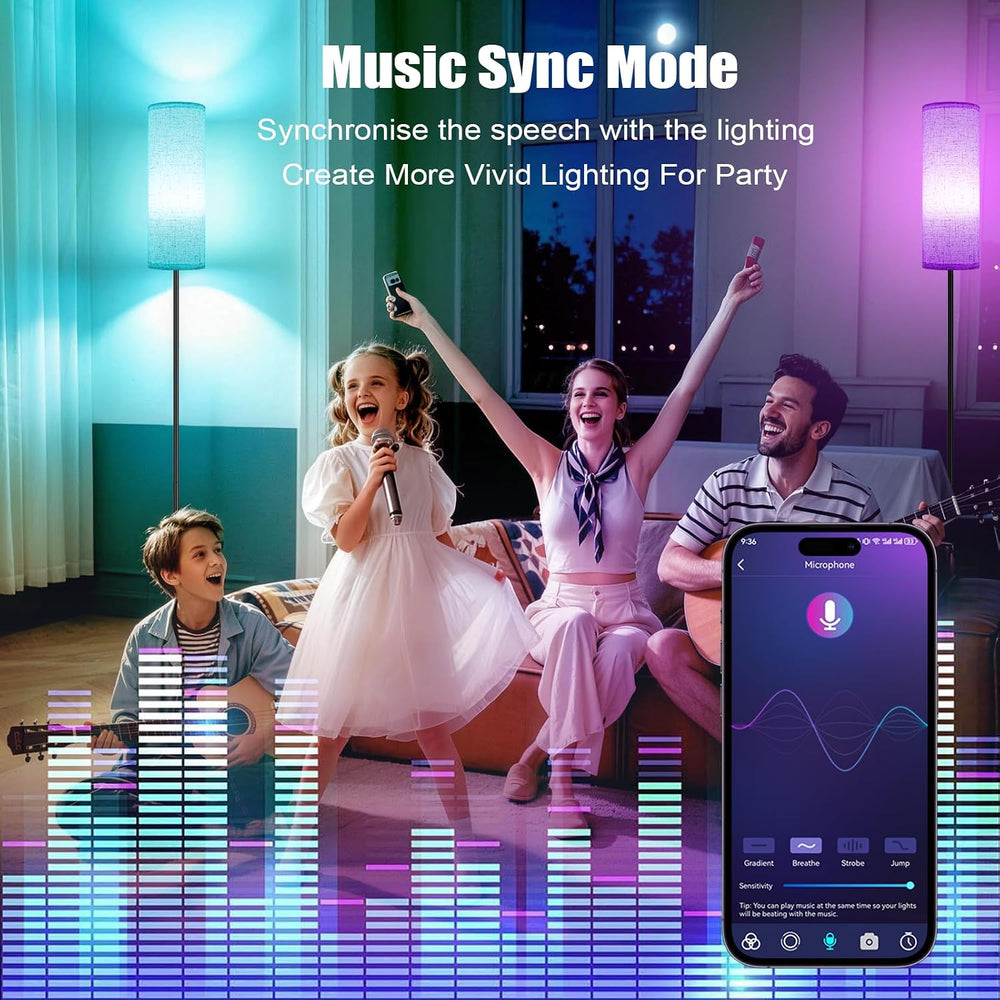 Floor Lamps for Living Room - Standing Lights with Remote and App