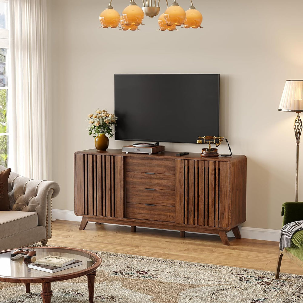ONBRILL Sideboard Buffet Cabinet with Storage, Fluted Kitchen Cabinet