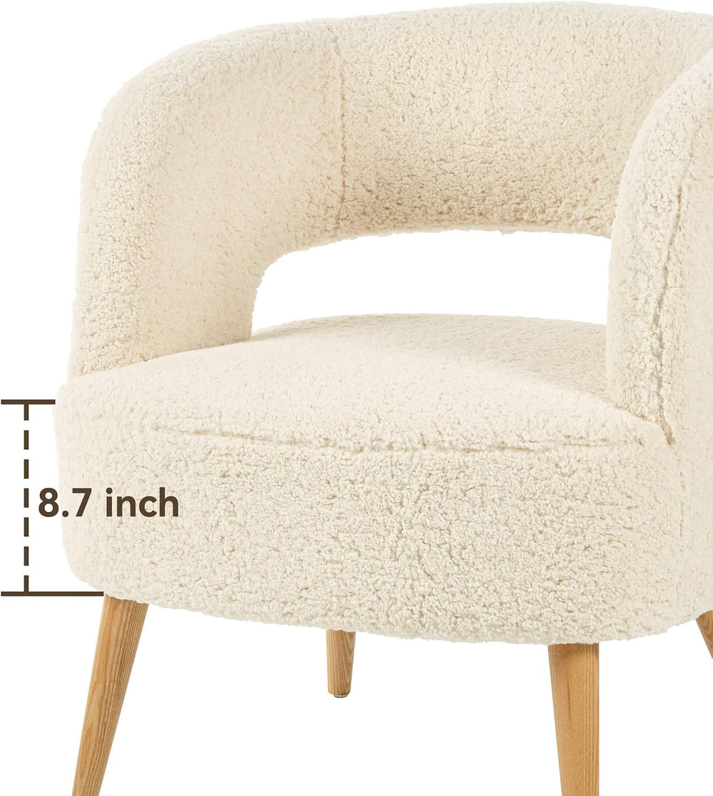 Retraction Built Accent Chair with Ottoman Teddy Fleece Upholstered Armchair ...
