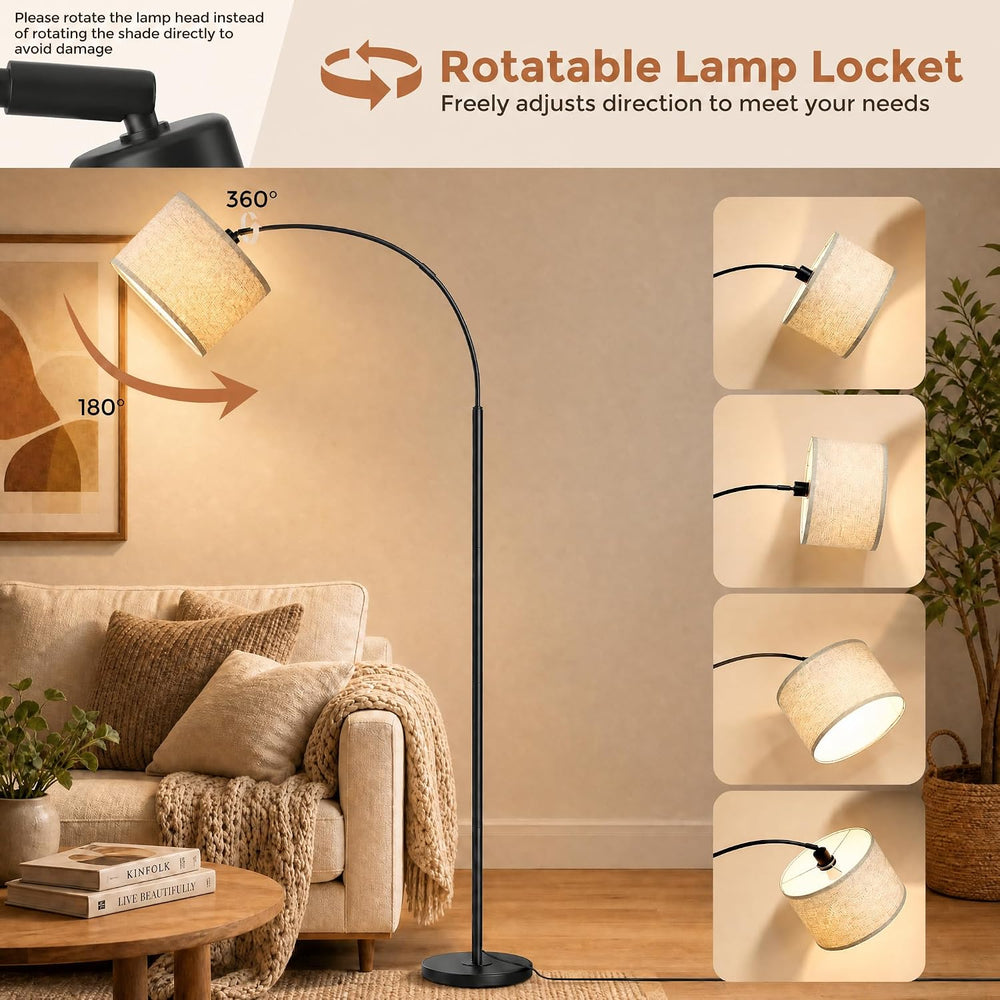 Arc Floor Lamps with Remote Control and Stepless Dimmable Color Temperature a...
