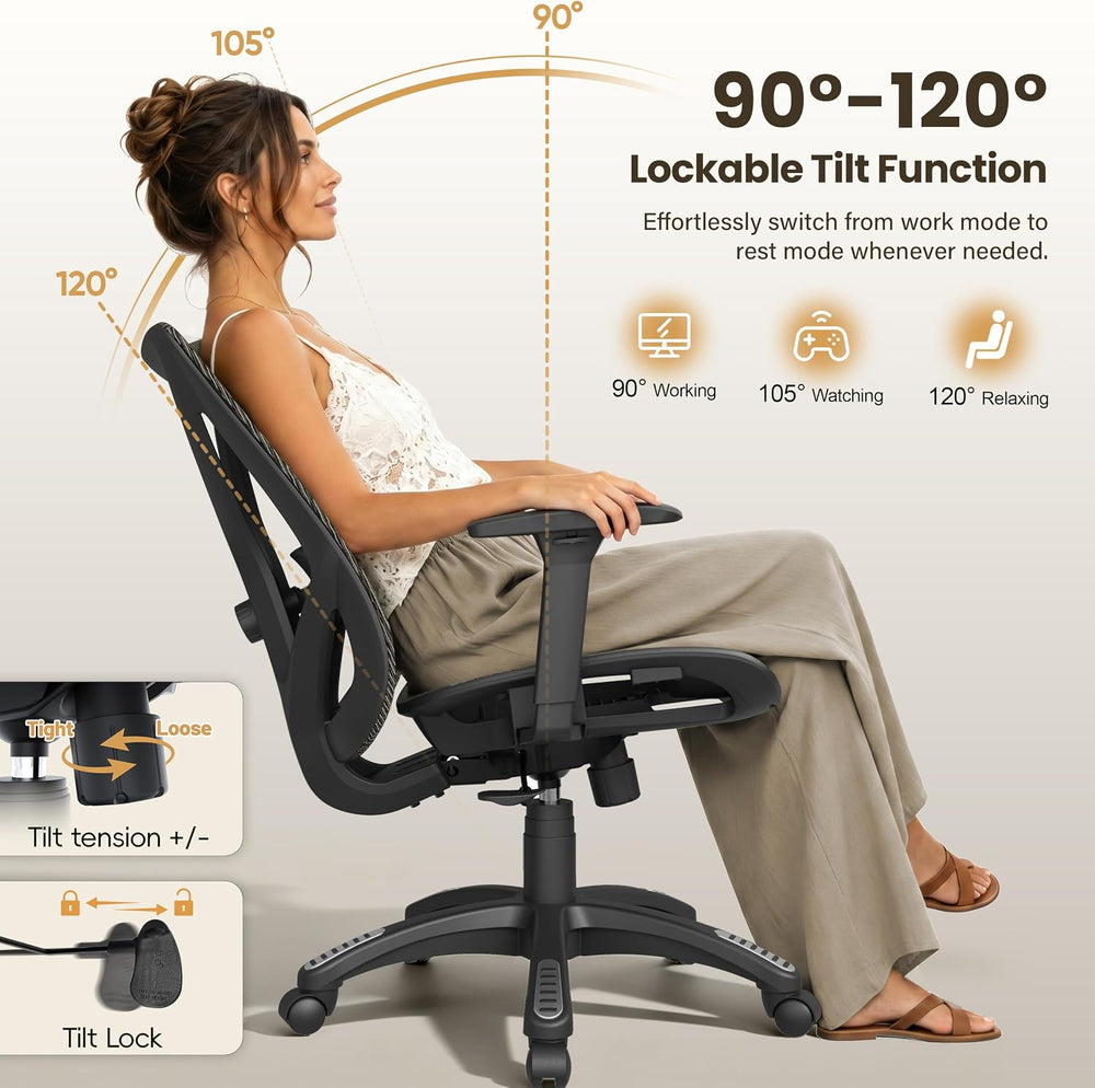 Ergonomic Office Chair, Mesh Computer Desk Chairs with BIFMA X5.1 Certified, ...