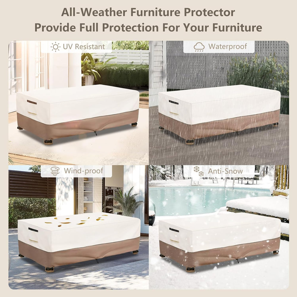 Outdoor Coffee Table Cover Waterproof, 48" W x 28" D x 16" H
