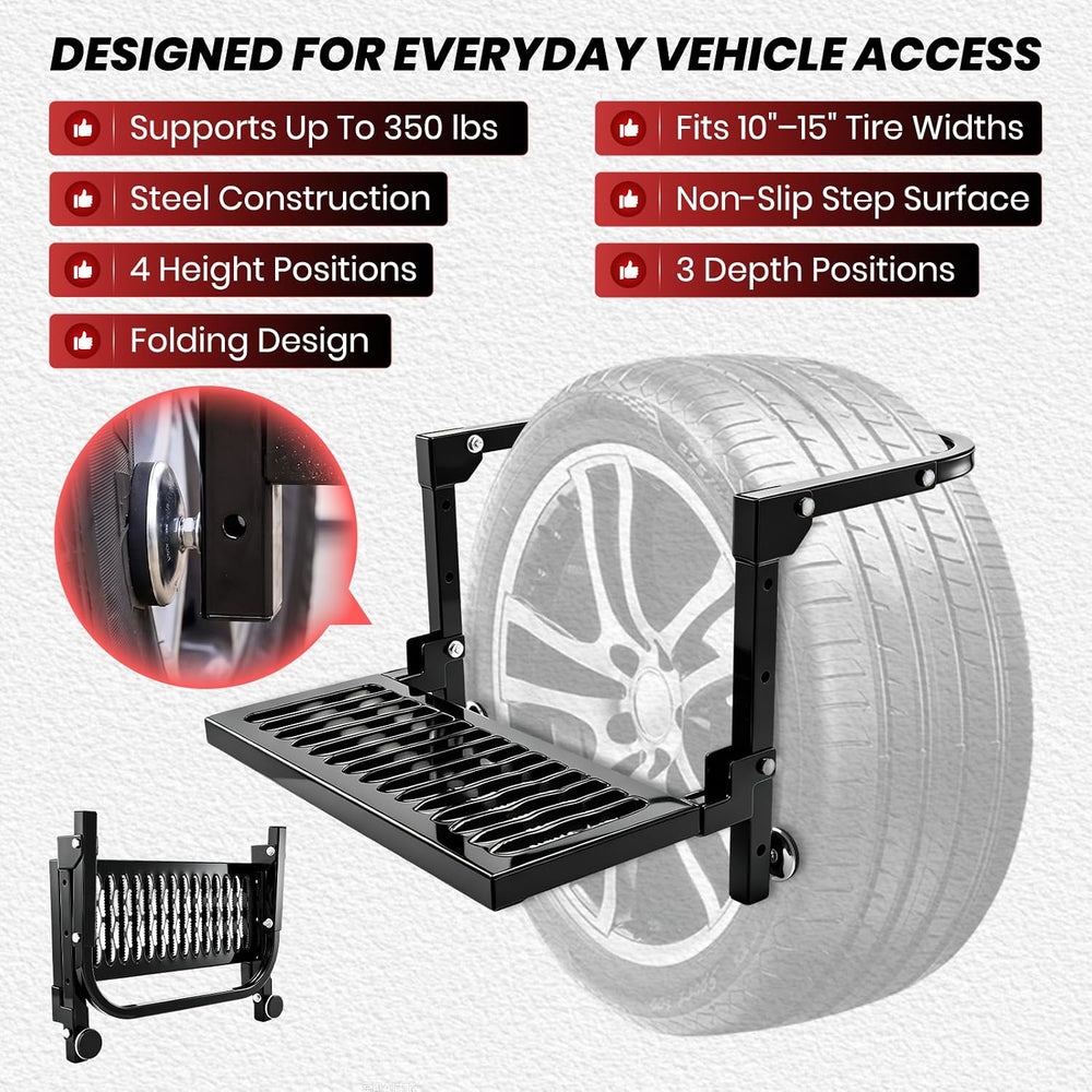 Sakerplus Upgrated Heavy Duty Folding Tire Step