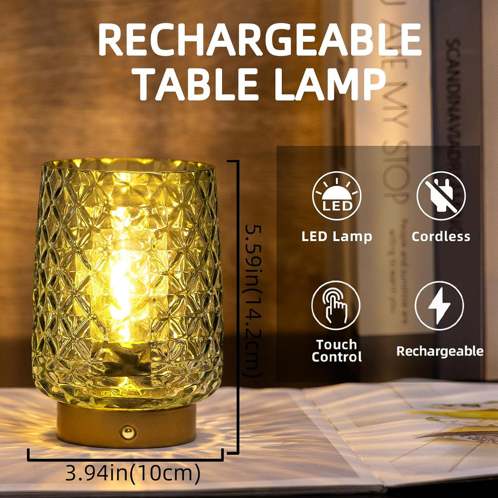MJ PREMIER Rechargeable Table Lamp Small Cordless Lamp Dimmable Brightness