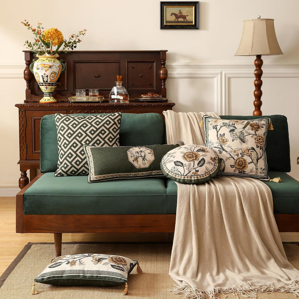 ISAENNE Vintage Rectangle Throw Pillow Cover,Set of 2,28"x12"
