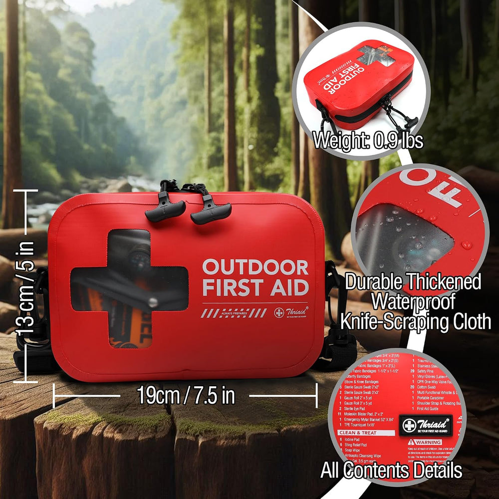 152 PCS Waterproof First Aid Kit, Portable Small Boat Dry Bag Bug Out Bags, E...