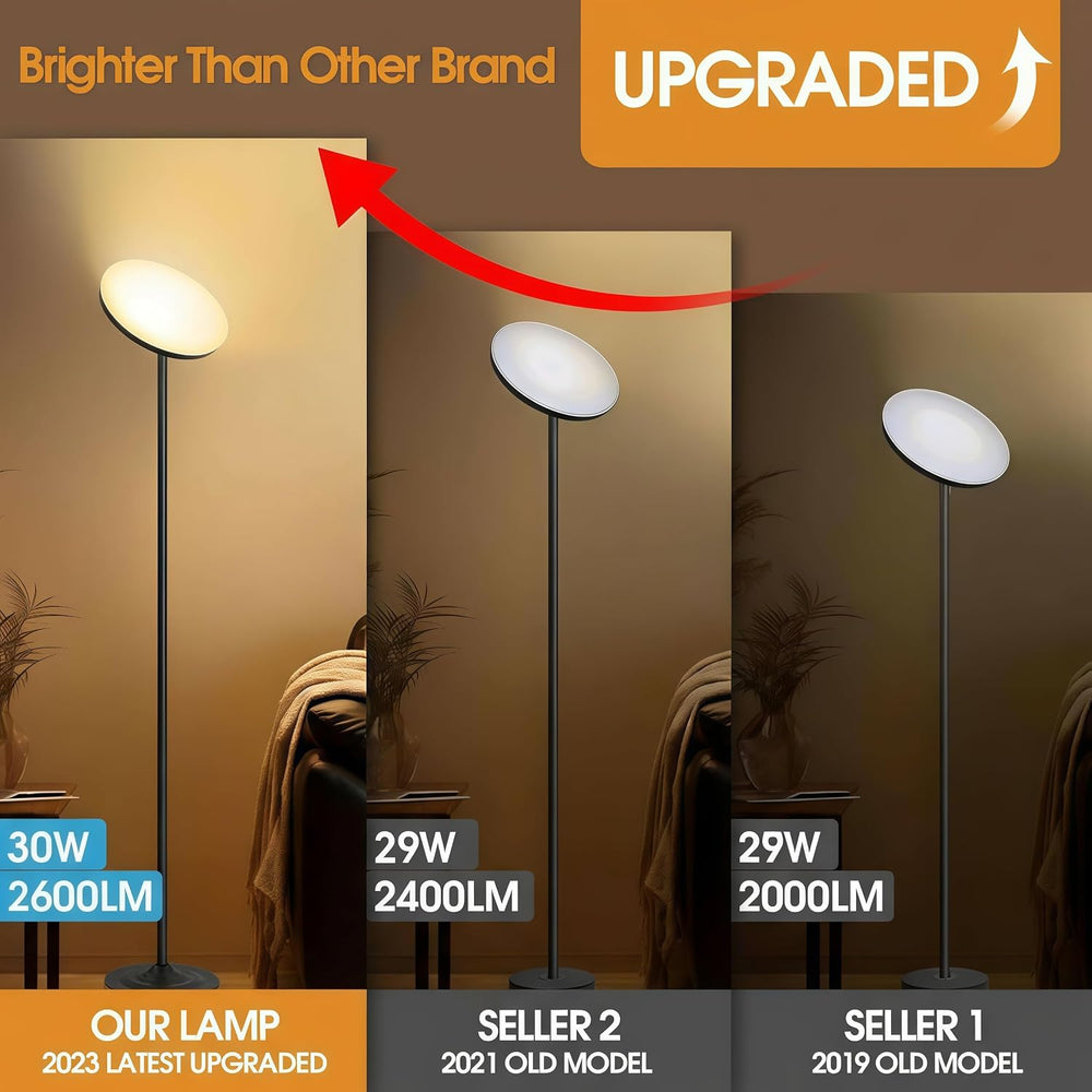 LED Torchiere Floor Lamp with Remote Control, Standing Lamp for Living Room
