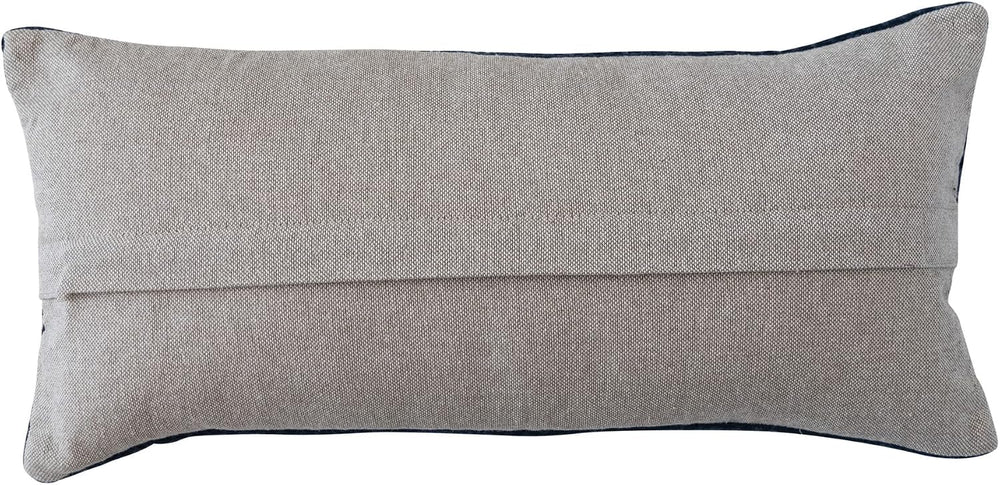 Creative Co-Op Cotton Velvet Embroidered Lumbar Pillow with Beetles and Chamb...