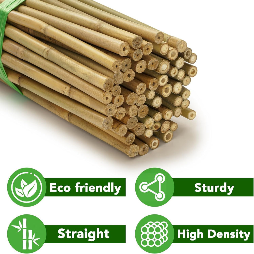 70 Pcs Bamboo Stakes, 3 Feet Natural Bamboo Garden Stakes for Plant, Garden B...