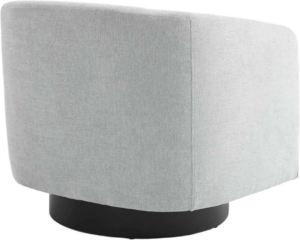 Swivel Accent Chair, Chenille Barrel Club Chair, Light Gray