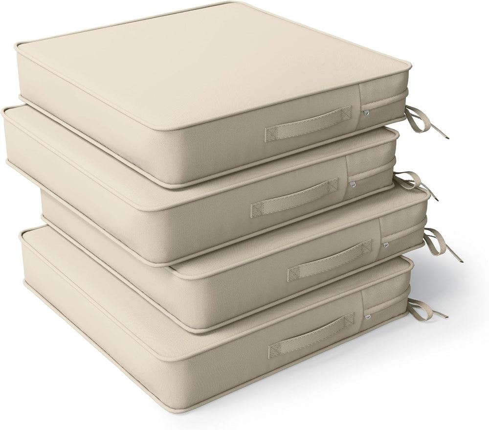 Outdoor Chair Cushions Set of 4,19x19x4 Inch Waterproof Seat Pad
