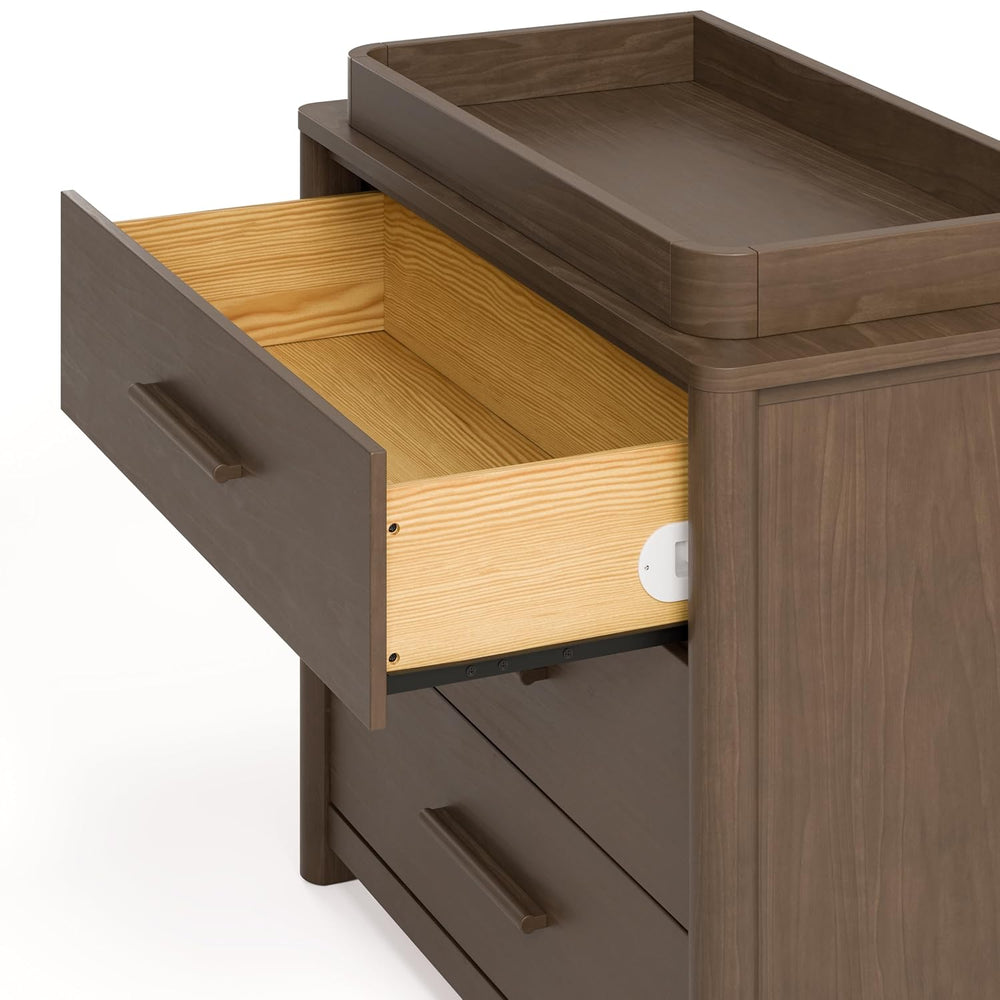 Storkcraft Malta 3 Drawer Chest with Removable Changing Topper, Hazelnut