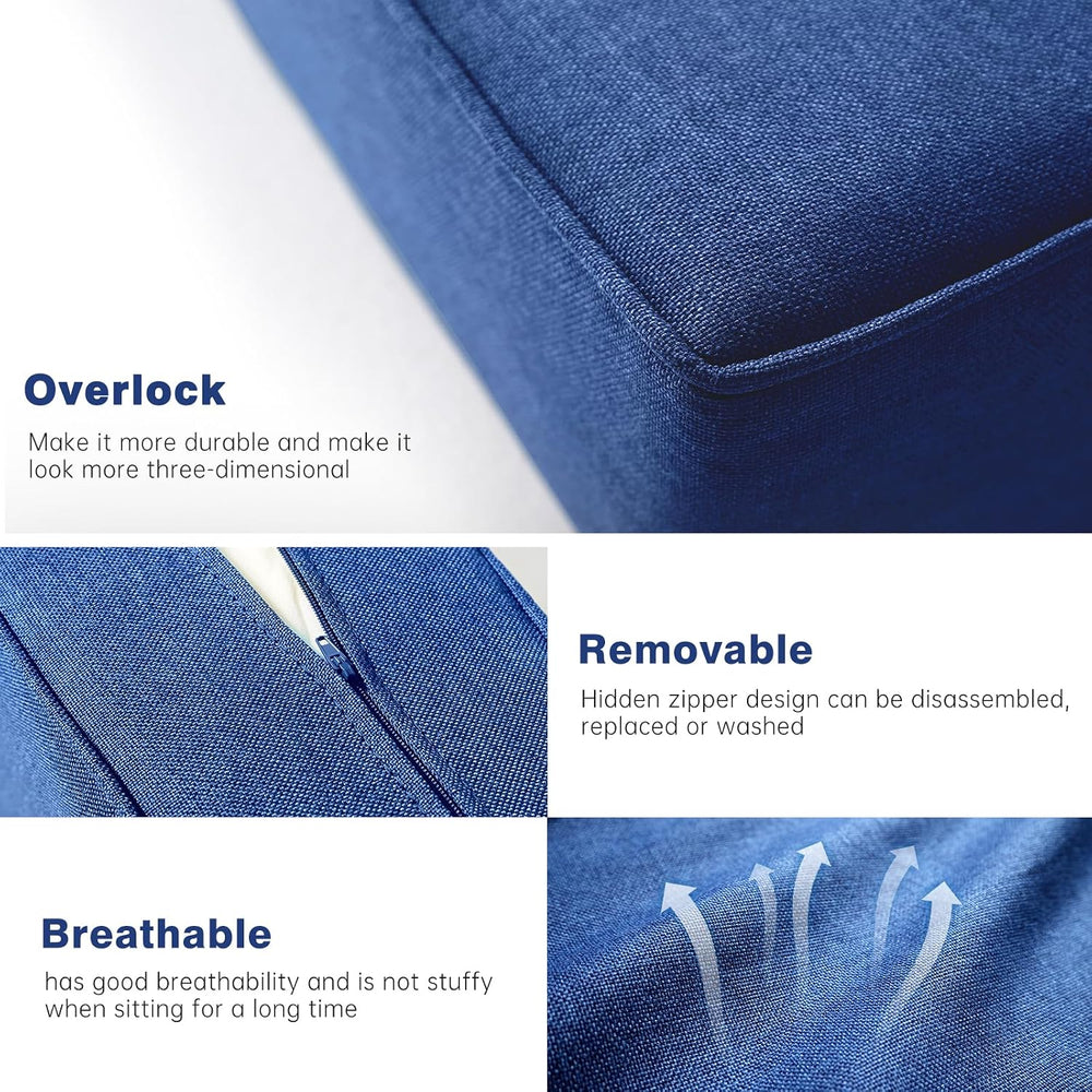 Belord Luxury 6" Thick Outdoor Cushion 5 Set - 24 x24 Inch 28D Sponge Fi...
