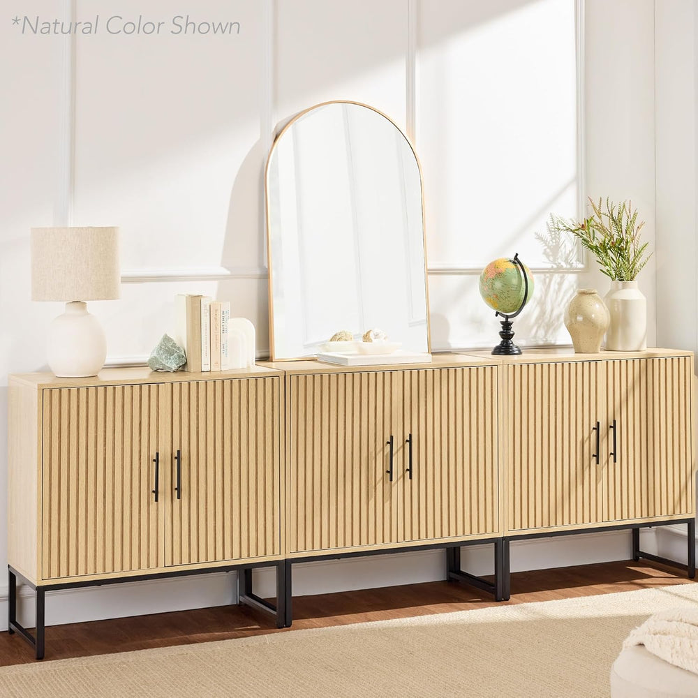 Best Choice Products Slatted Sideboard Buffet Cabinet, Entryway Table, Accent...