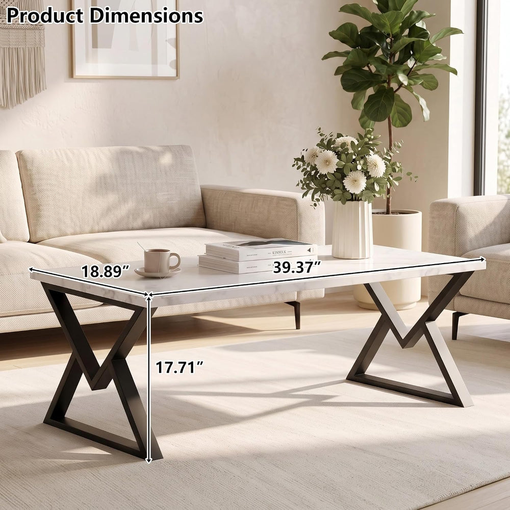 Coffee Tables for Living Room, Marble Coffee Table Modern White