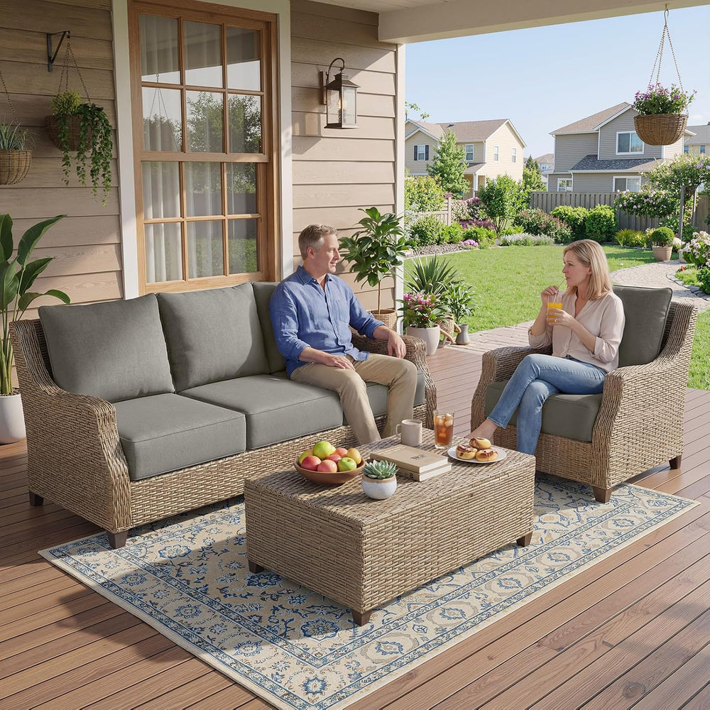 Belord Luxury 6" Thick Outdoor Cushion 5 Set - 22 x24 Inch 28D Sponge Fi...