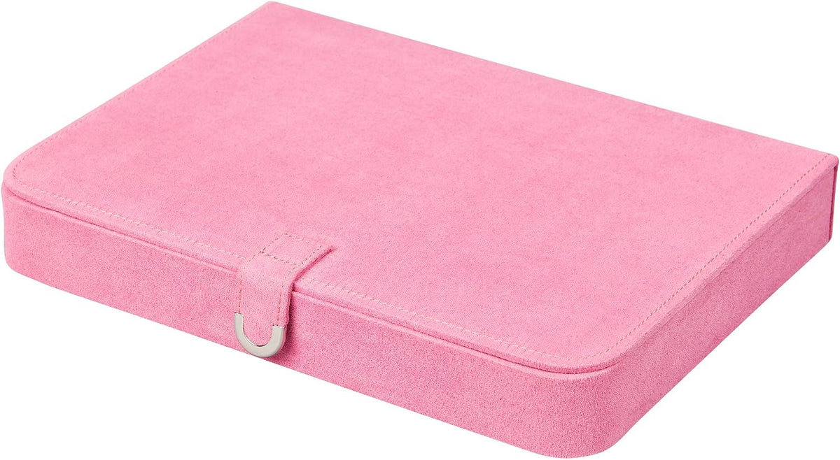 Mele and Co Cameron Plush Fabric Jewelry Box in Pink