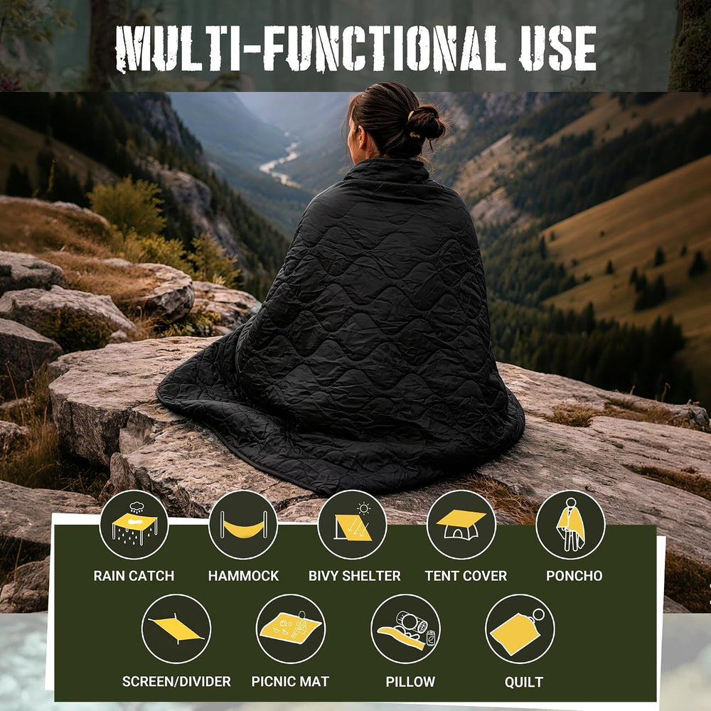 Lenotos Woobie Blanket, Thermal Insulated Military Poncho Liner, Water-Resist...