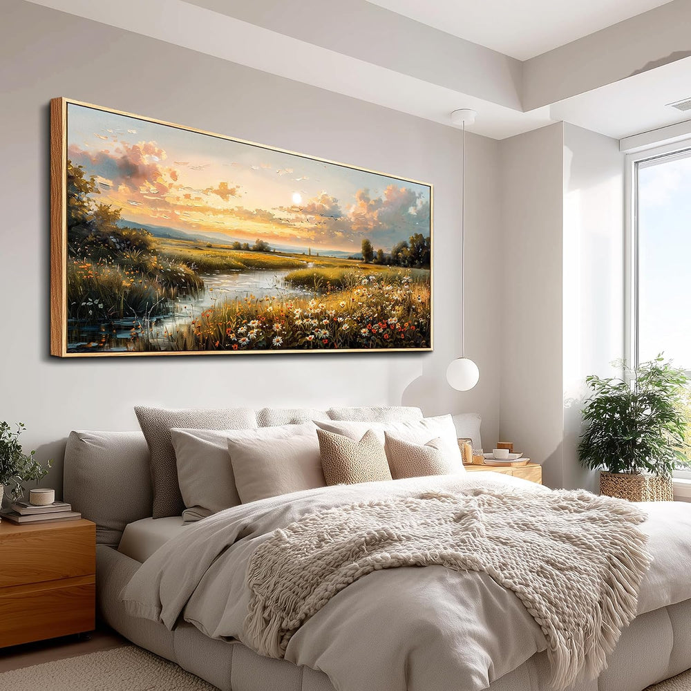FUHAIHUA Wood Framed Canvas Wall Art For Living Room Large Wall Decor For Off...