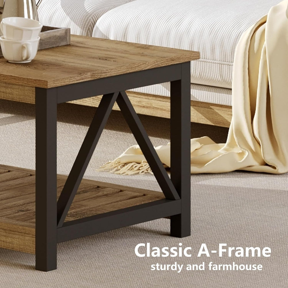 ChooChoo 40" Farmhouse Coffee Table with A-Frame Design for Living Room