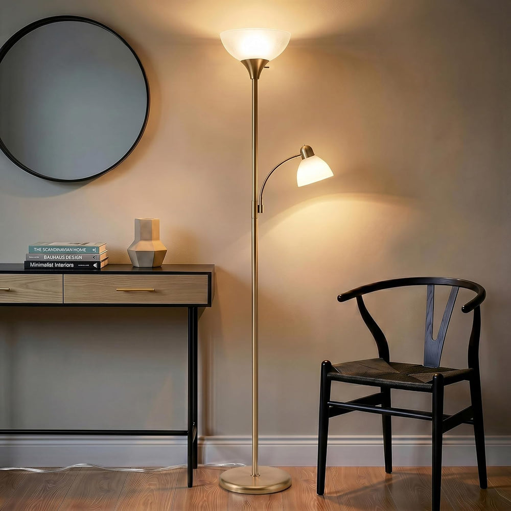 Brightech Sky Dome Plus LED Floor lamp, Torchiere Super Bright Floor Lamp wit...