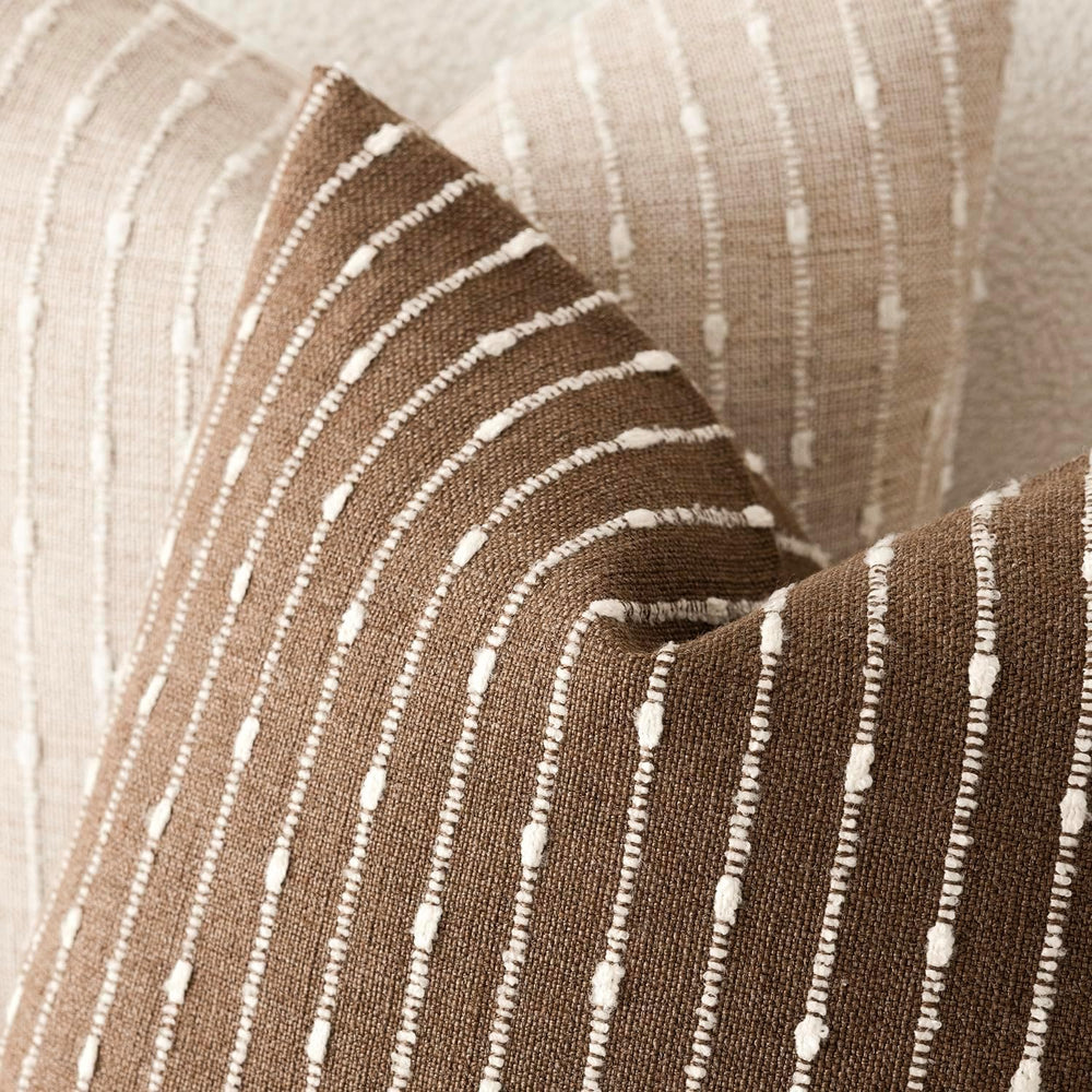 Foindtower Decorative Striped Boucle Throw Pillow Covers 22x22 Inch Brown