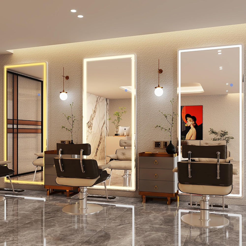 Antok 58"x18" LED Full Length Mirror, Lighted Floor Mirror, Rect