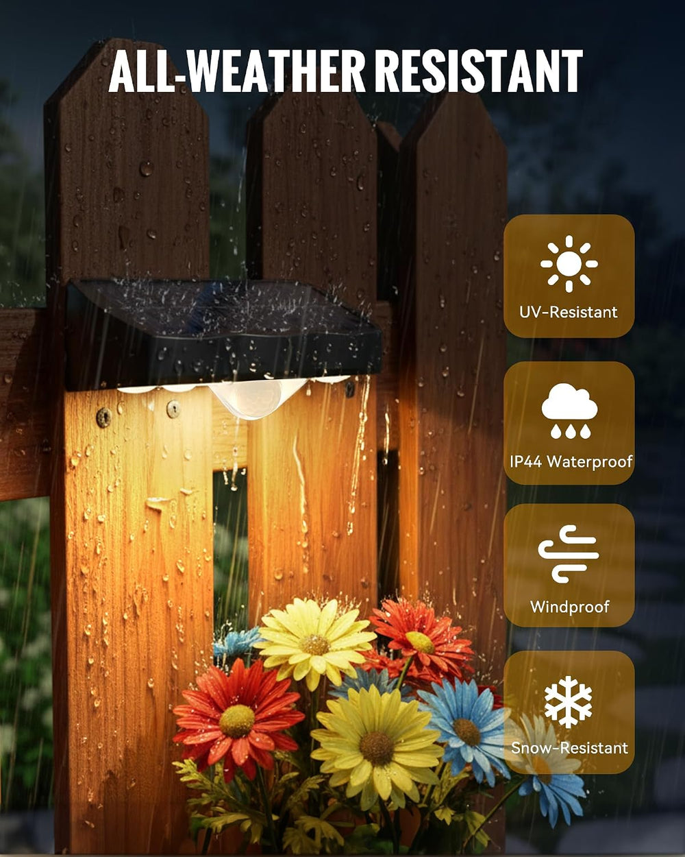 12 Pack Solar Deck Fence Lights Outdoor with 3 Modes Motion Sensor