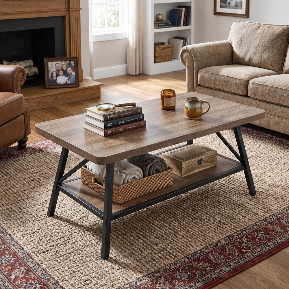 Garvee 39.4'' Small Coffee Table for Living Room, Rectangular Center ...