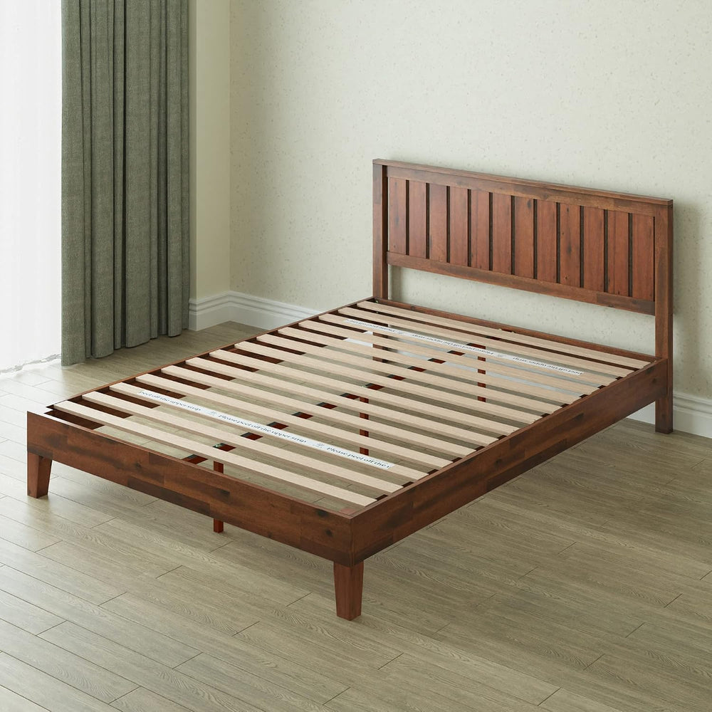 Zinus Vivek Deluxe Wood Platform Bed Frame with Headboard, King