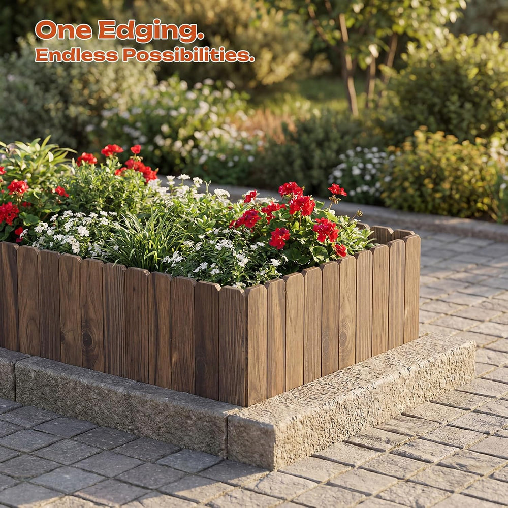 GHWIE Garden Edging Border Garden Fence Wood Fence Border for Yard Patio Path...