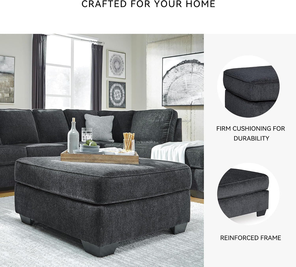 Signature Design by Ashley Altari Oversized Square Ottoman, Slate Gray