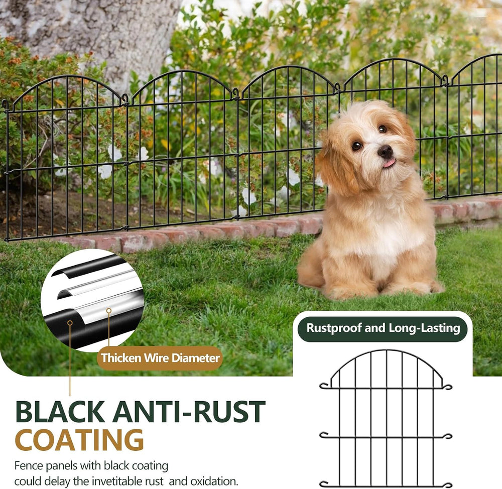 32 Panels Garden Fence, 34ft x 23in Animal Barrier Fences for Rabbits Dogs, R...