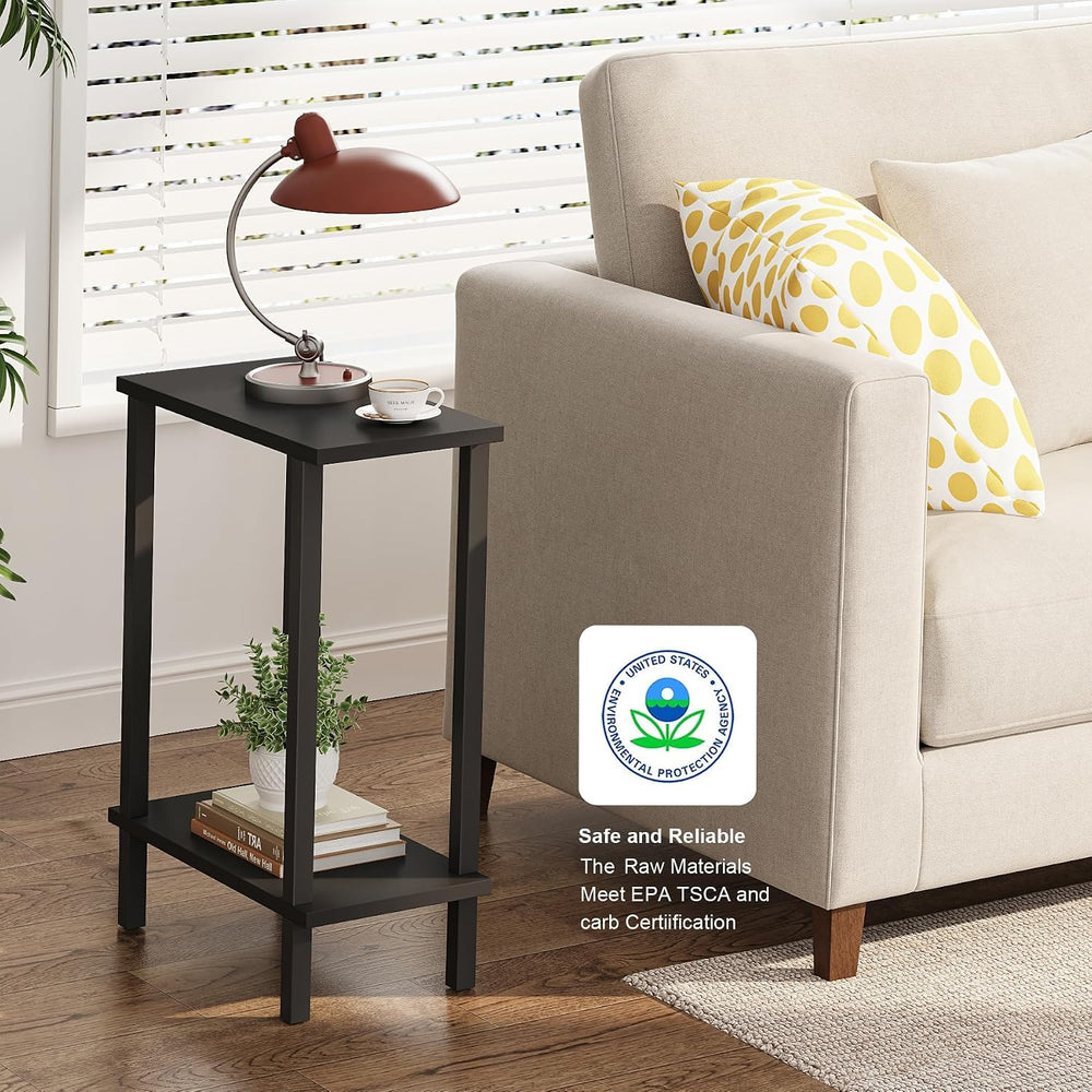 TUTOTAK Narrow Side Table Set of 2, Small End Table for Couch