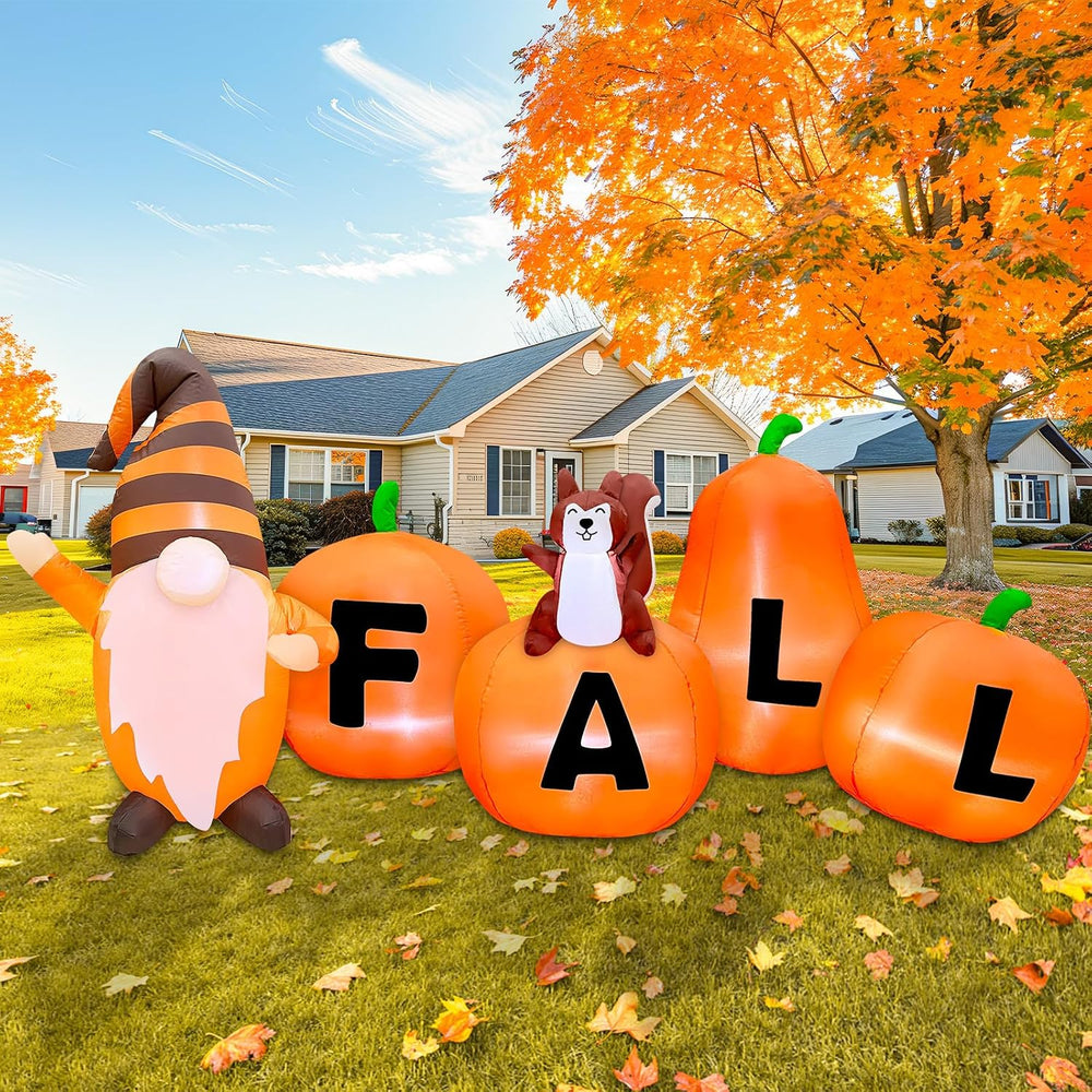 7FT Fall Thanksgiving Inflatables Outdoor Decorations Blow Up Pumpkin Decor