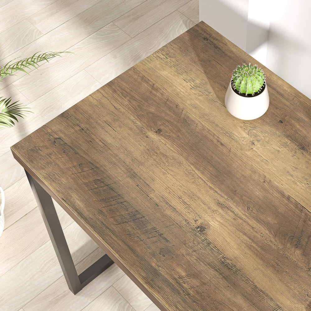 FOLUBAN Modern Home Office Desk, Rustic Wood and Metal Computer Desks, Indust...