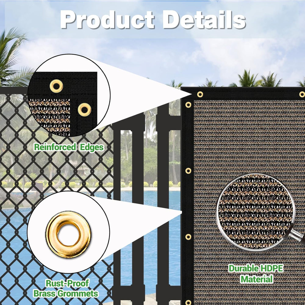 UPGRADE 0 4' X 5 0' Privacy Screen Fence, Heavy Duty Fencing Shade Co...