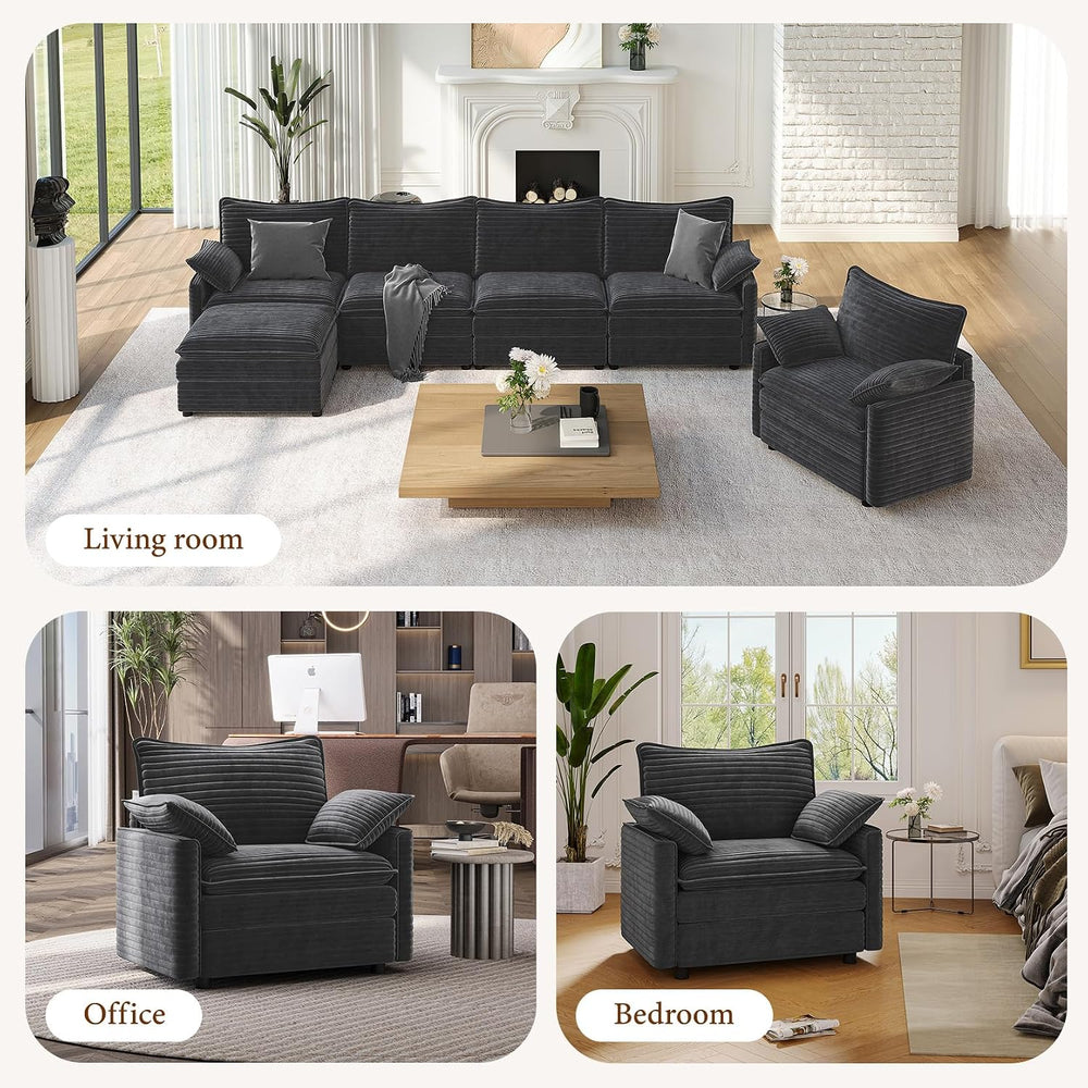 Vesgantti 40" Single Seat Sofa, Deep Seat Armchair Cloud Couch, Gray