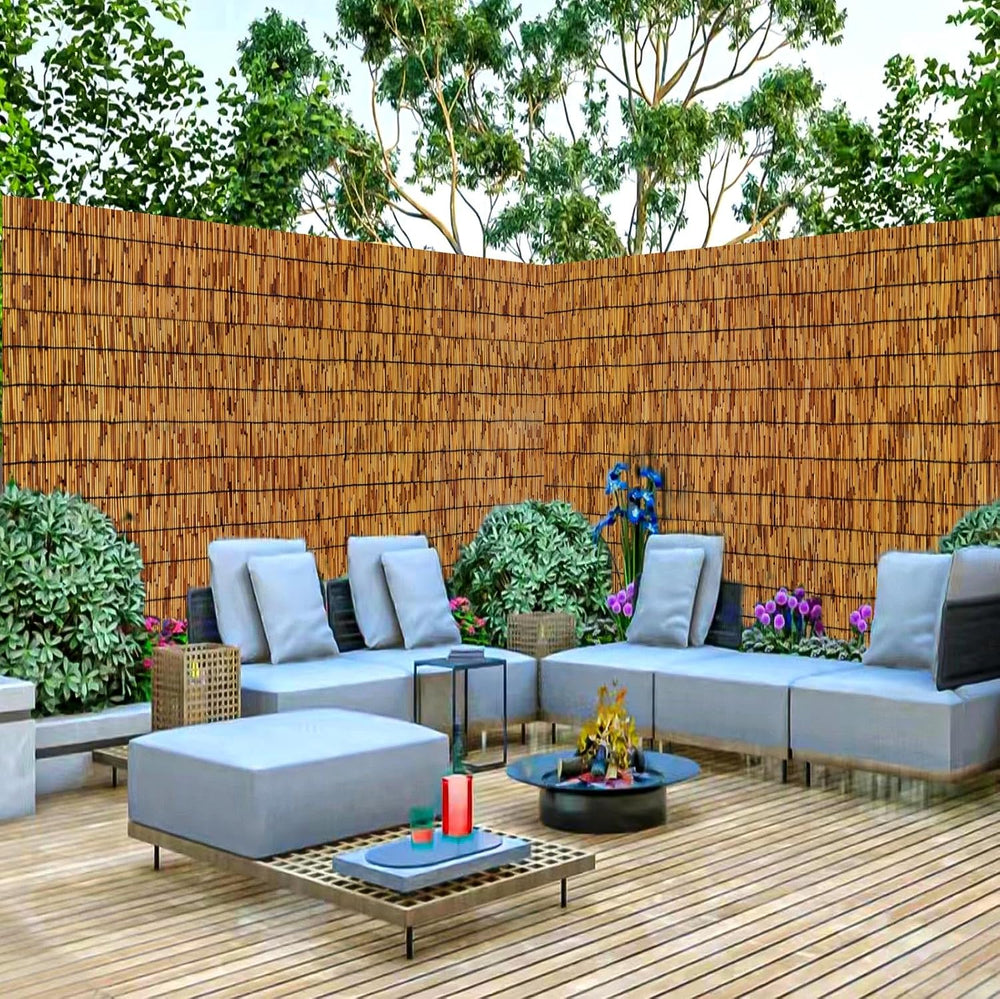 Bamboo Fence,Reed Fencing 4Feet High Bamboo Privacy Screen Outdoor for Patio,...