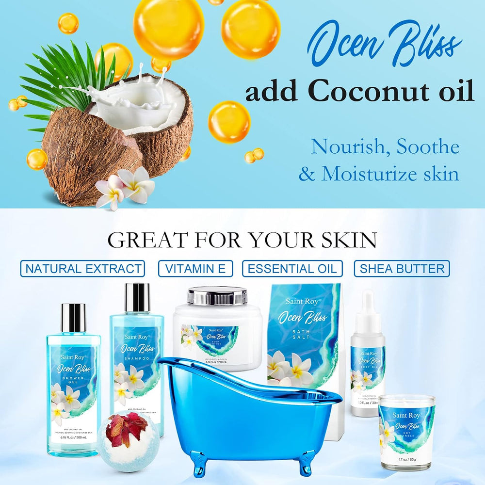 Spa Gift Basket Set for Women & Men, Bath & Body Skin Gift Set
