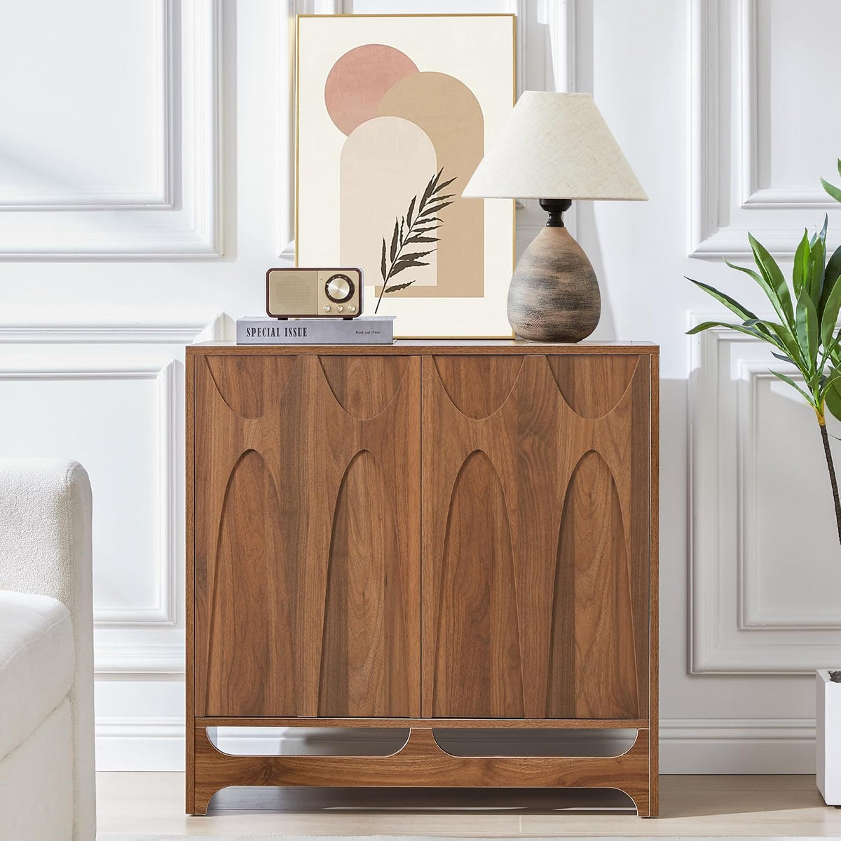 Bifins 31.5” W Walnut Sideboard Buffet Cabinet with Storage