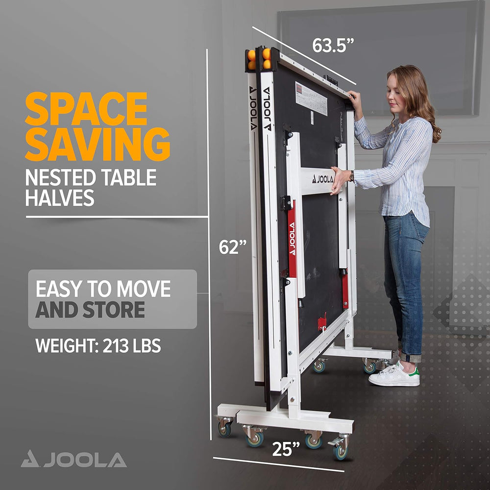 JOOLA Rally TL Professional MDF Indoor Ping Pong Table w/Quick Clamp Table Te...
