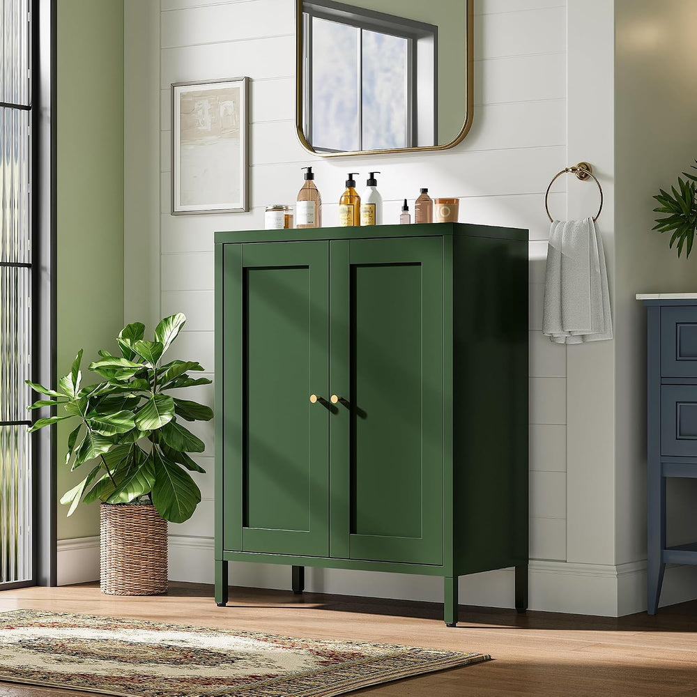 Bevivog Small Bathroom Storage Cabinet, Green Metal Locker