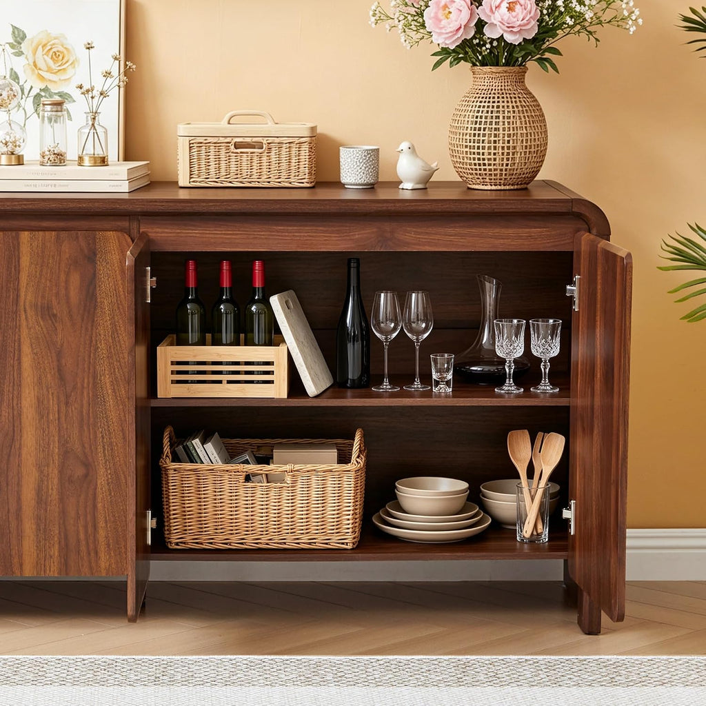 63" Sideboard Buffet Cabinet with Storage, Accent Cabinet with 4 Doors