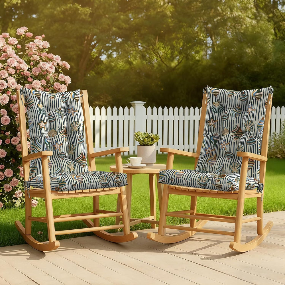 DYTXIII Set of 2 Rocking Chair Cushions for Outdoor/Indoor Use, Water Repelle...