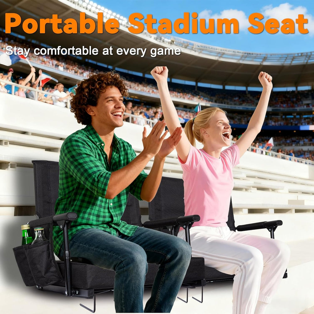 Romswi 2-Pack 2.8" Thick Stadium Seats with Back Support & Armrests,...